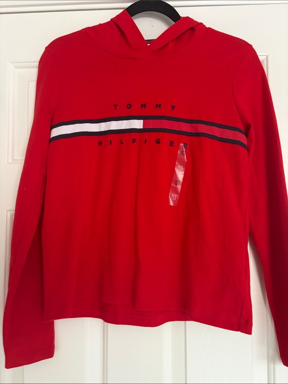 NWT Tommy Hilfiger Vibrant Red Pullover Hoodie with Tag